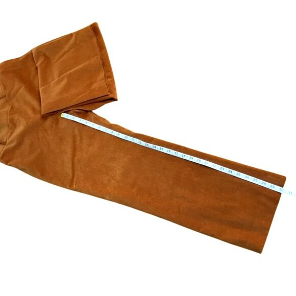 Zenobia Women Rust Burnt Orange High Rise Velvet Fully Lined Luxury Pants Zip  8 - Picture 8 of 12